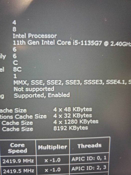 HP EliteBook 850 G8 Core i5-1135G7@2.40GHz 16GB RAM 256GB SSD read  Lap200