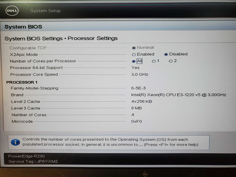 Dell PowerEdge R230 - Xeon E3-1220 v5 8GB DDR4 NO HDD PERC H330 250W PSU