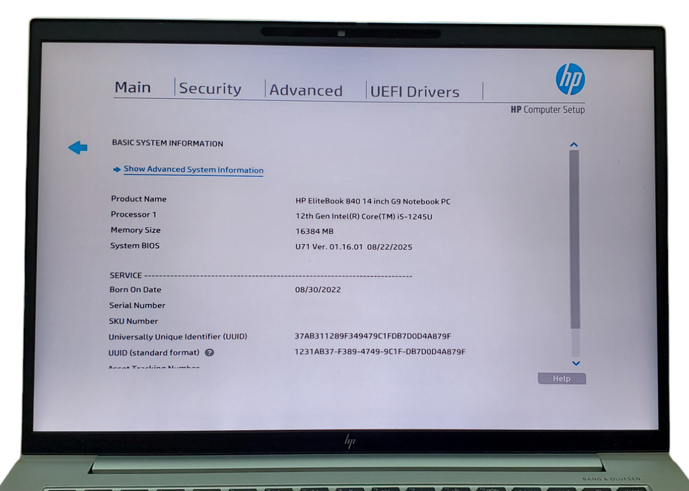 HP EliteBook 840 G9, Core i5-1245u, 16GB DDR4, 256GB SSD  Lap200