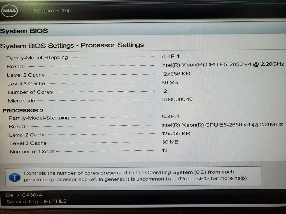 Dell XC430-4 - 2x Xeon E5-2650 v4 32GB DDR4 HBA330 Mini 2x550W PSU