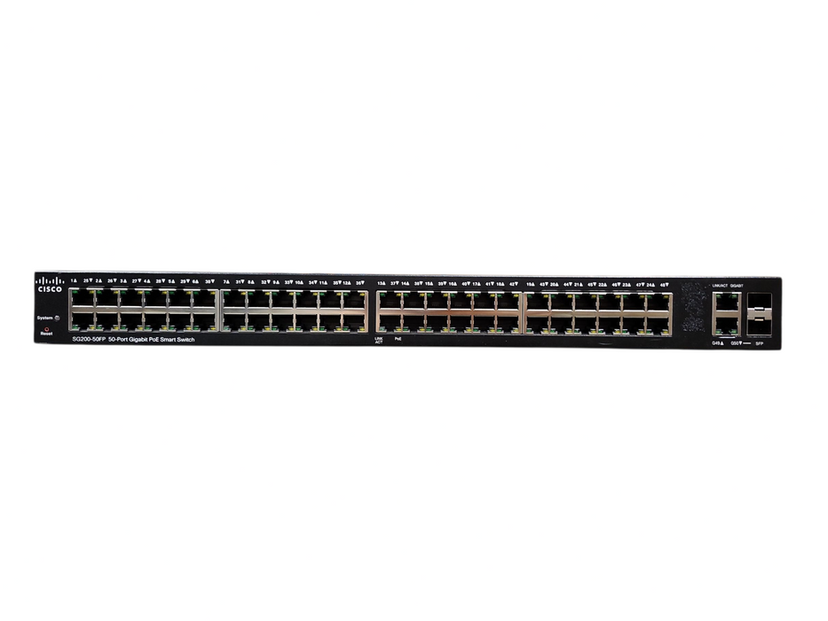 Cisco SG200-50FP v04, 50-Port Gigabit PoE Smart Switch
