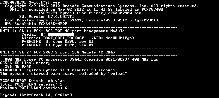 Brocade FCX648S-HPOE 48 Port Gigabit PoE Network Switch