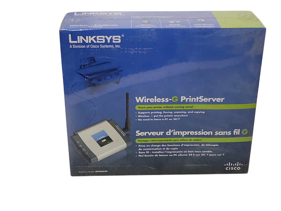 New Linksys Wireless-G PrintServer WPSM54G Q_