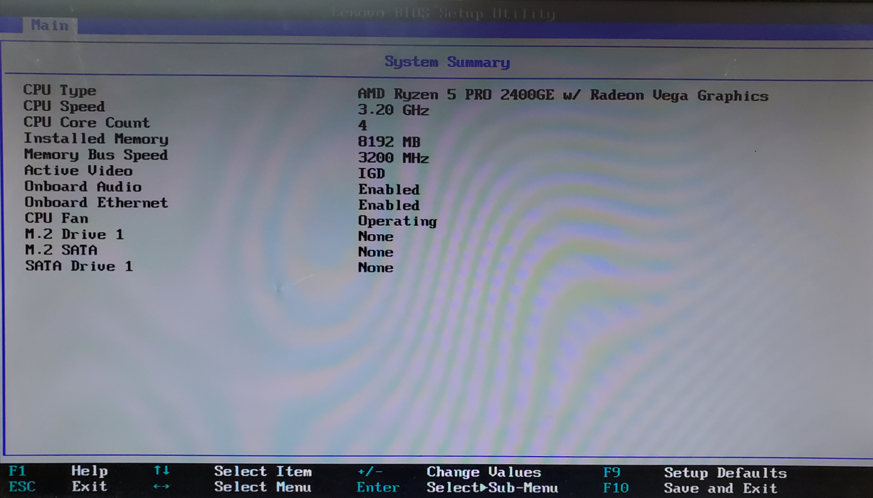 Lenovo ThinkCentre M715q - Ryzen 5 Pro 2400GE 8GB DDR4 - No HDD