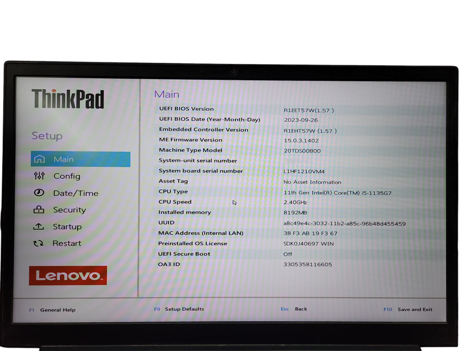 Lenovo ThinkPad E15 Gen 2 i5-1135G7 8GB DDR4 256GB SSD ! Lap200