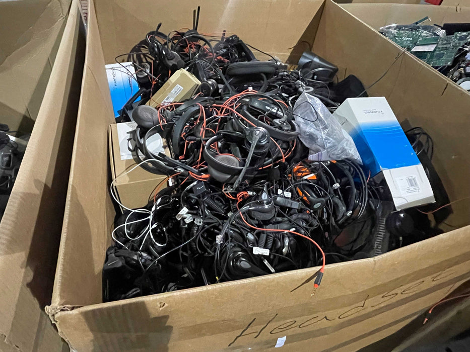 Bin of Assorted Headphones, Approx 400lbs