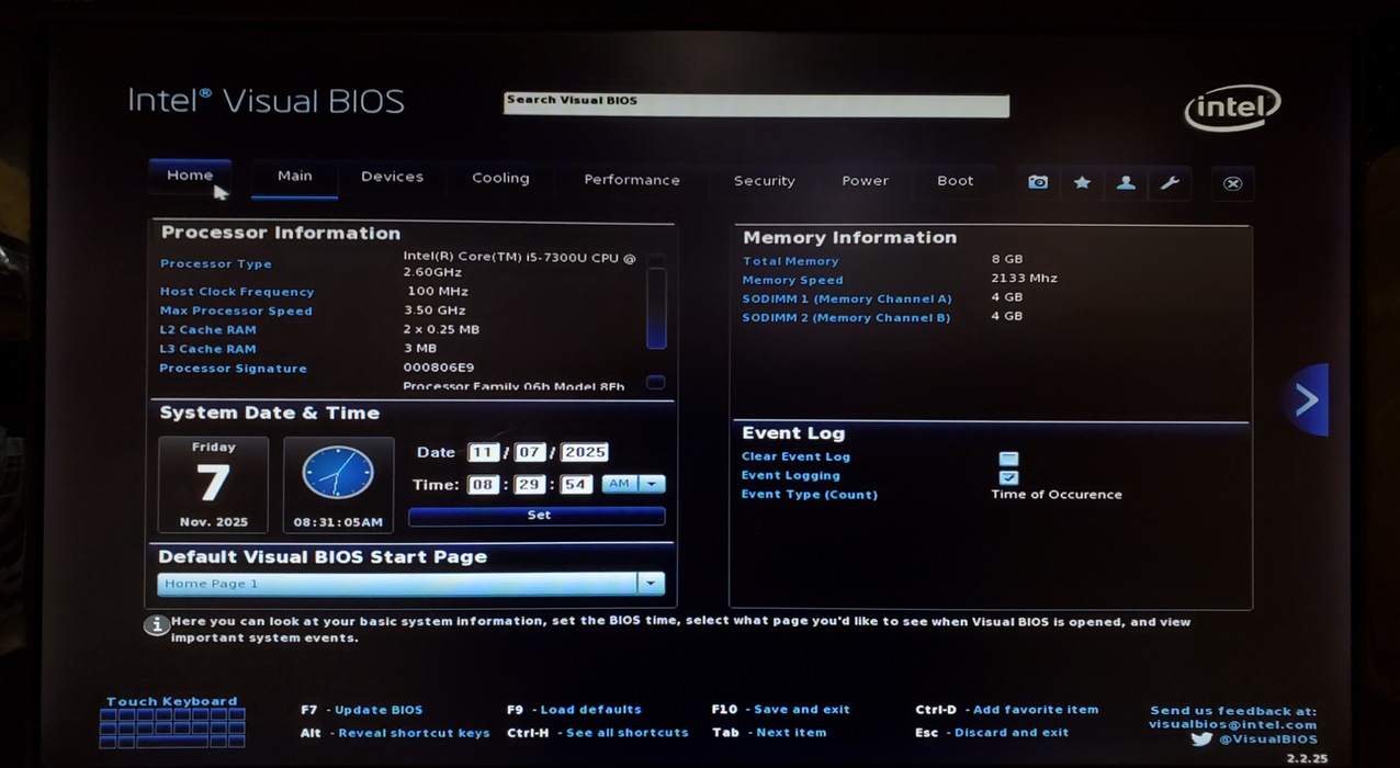 Intel NUC BLKNUC7i5DNH1E Core i5-7300U 8GB RAM - No HDD