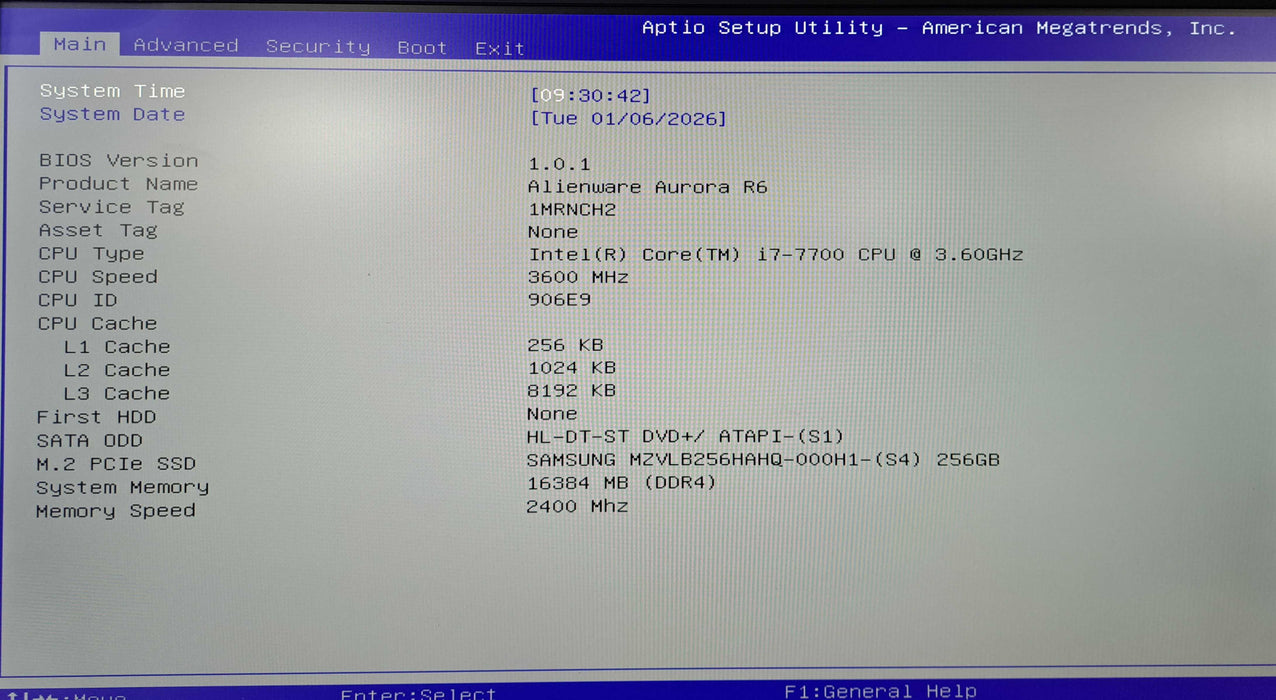 Alienware Aurora R6 | Intel Core i7-7700 @3.60GHz, 16GB DDR4, RX480, 256GB )