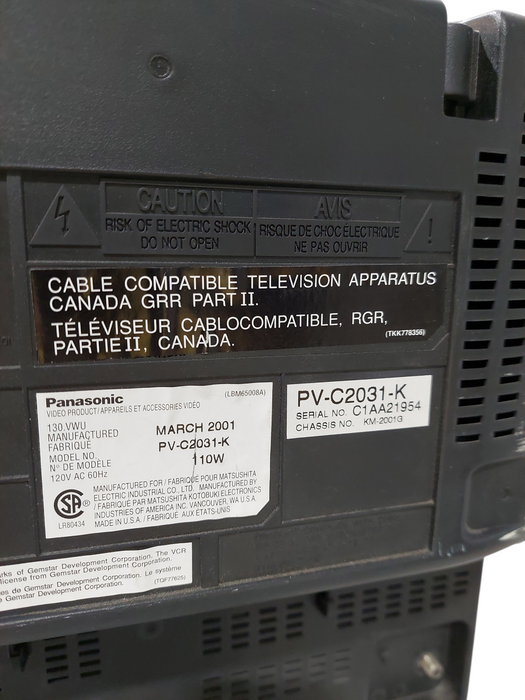 Panasonic CRT 20"Television VHS Tape Player Built-In w/ 12 VHS Disney Tapes =
