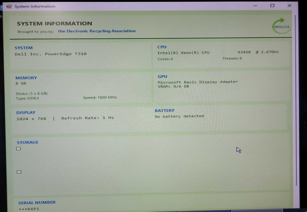 Dell PowerEdge T310 | Xeon X3450 @2.67GHz 8GB DDR3 | NO HDD
