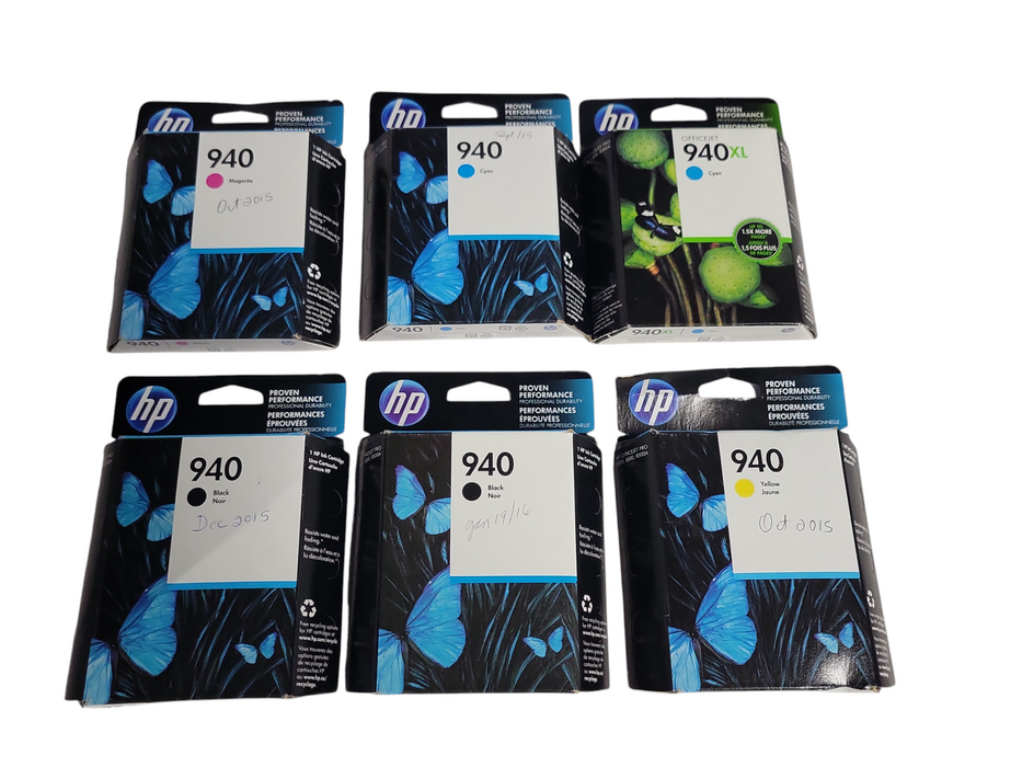 Lot 6x New Genuine HP 940 Color Ink Cartridges, READ _