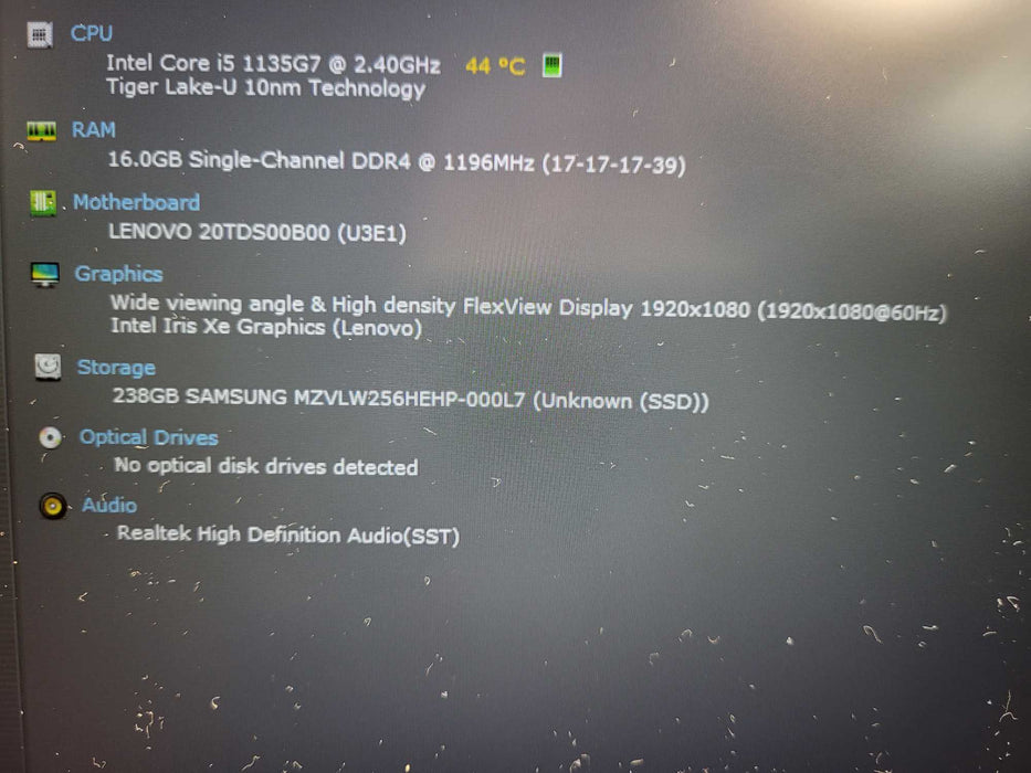 Lenovo ThinkPad E15 Gen 2, i5-1135G7 2.40GHz, 16GB DDR4, 256GB NVMe, 65W AC $ Lap200