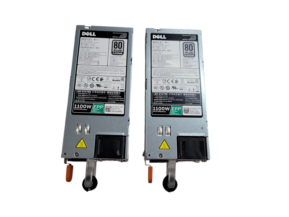 Lot of 2x - Dell 0cmpgm PowerEdge R630 R730 1100W Power Supply %