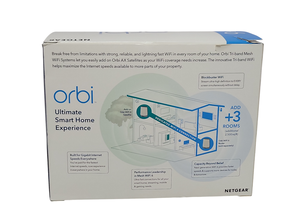 NETGEAR Orbi RBS850 Wireless Mesh Satellite WiFi 6 AX6000 _