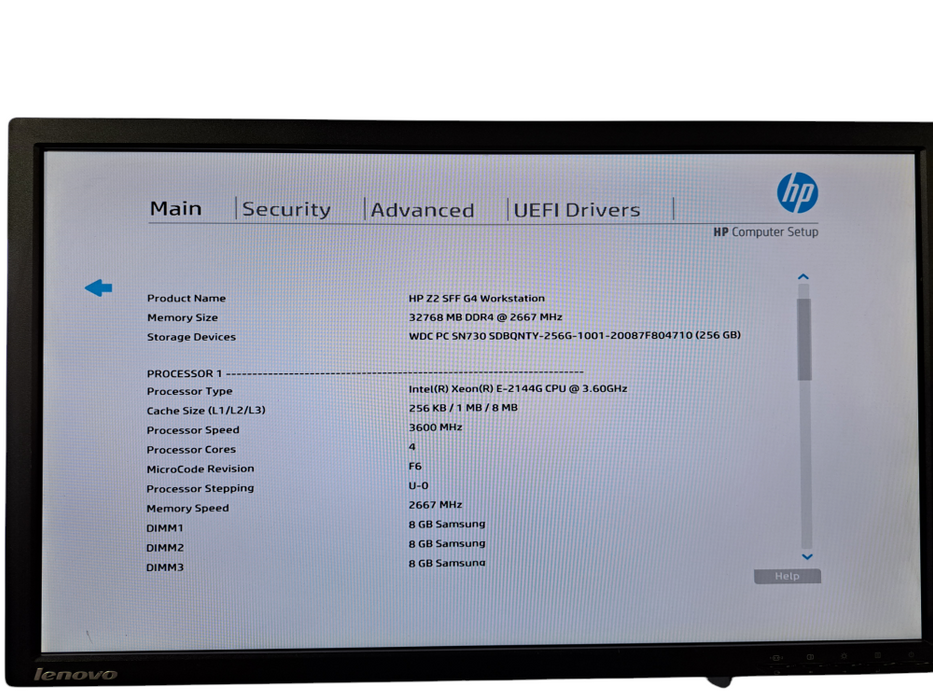 HP Z2 SFF G4 Workstation | Xeon E-2144G @3.60GHz, 32GB DDR4, 256GB NVMe