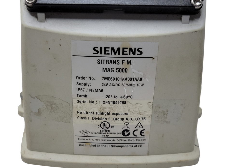 Siemens SITRANS F M MAG 5000 flow control only, READ _