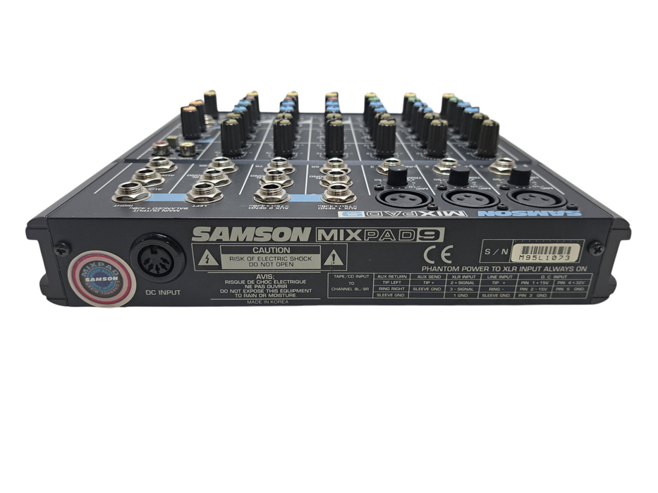 Samson MixPad9 Professional DJ Compact Music 9-Channel Mixer )
