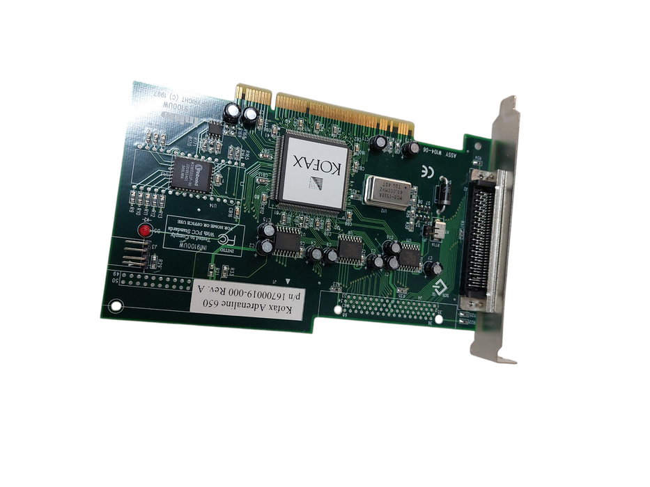 Kofax Adrenaline 650 PCI SCSI Controller Card INI-9100UW 16700025-000 Rev A =