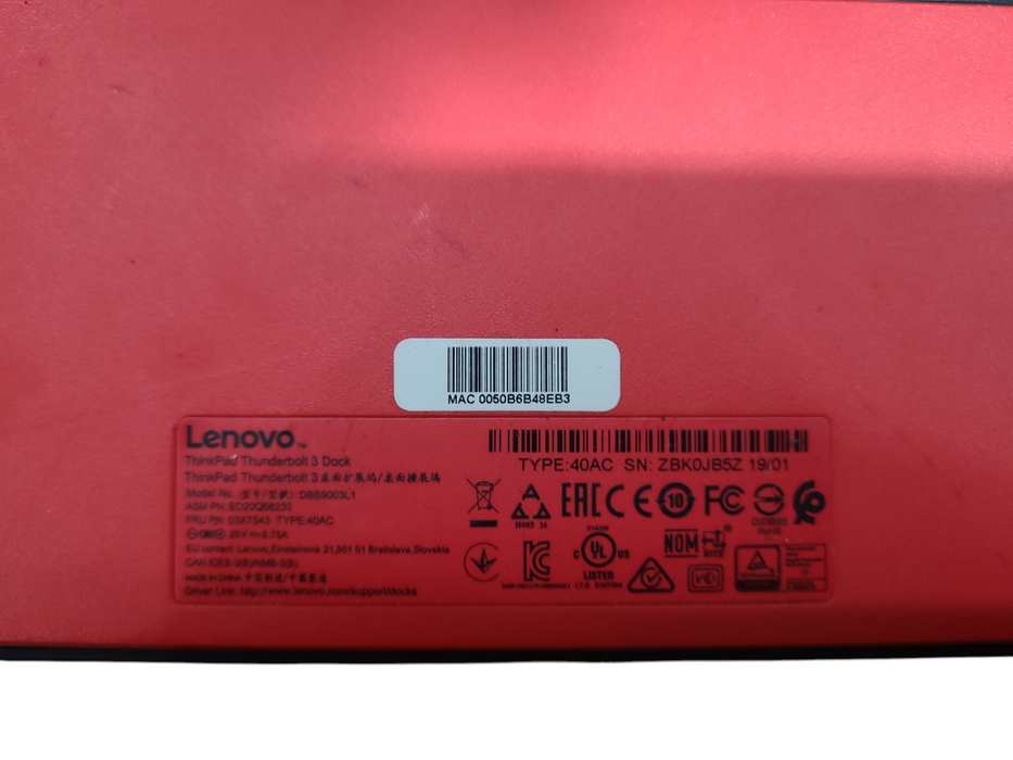 Lenovo ThinkPad Thunderbolt 3 Dock Station Type 40AC DBB9003L1