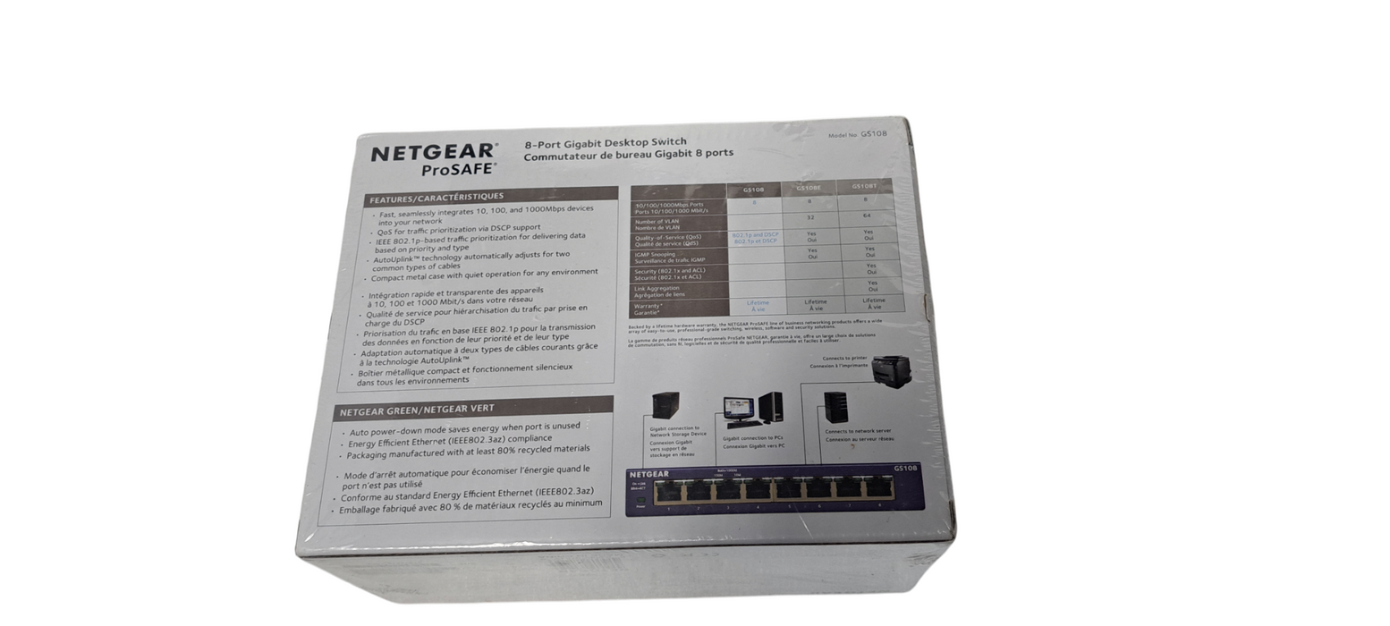 NETGEAR 8-Port Gigabit Ethernet Unmanaged Switch (GS108) Q