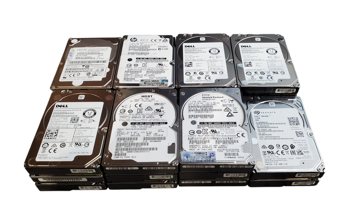 Lot 23x 1.2TB SAS 2.5" 15mm 10k RPM 6Gb/s Enterprise HDD - Assorted Brands