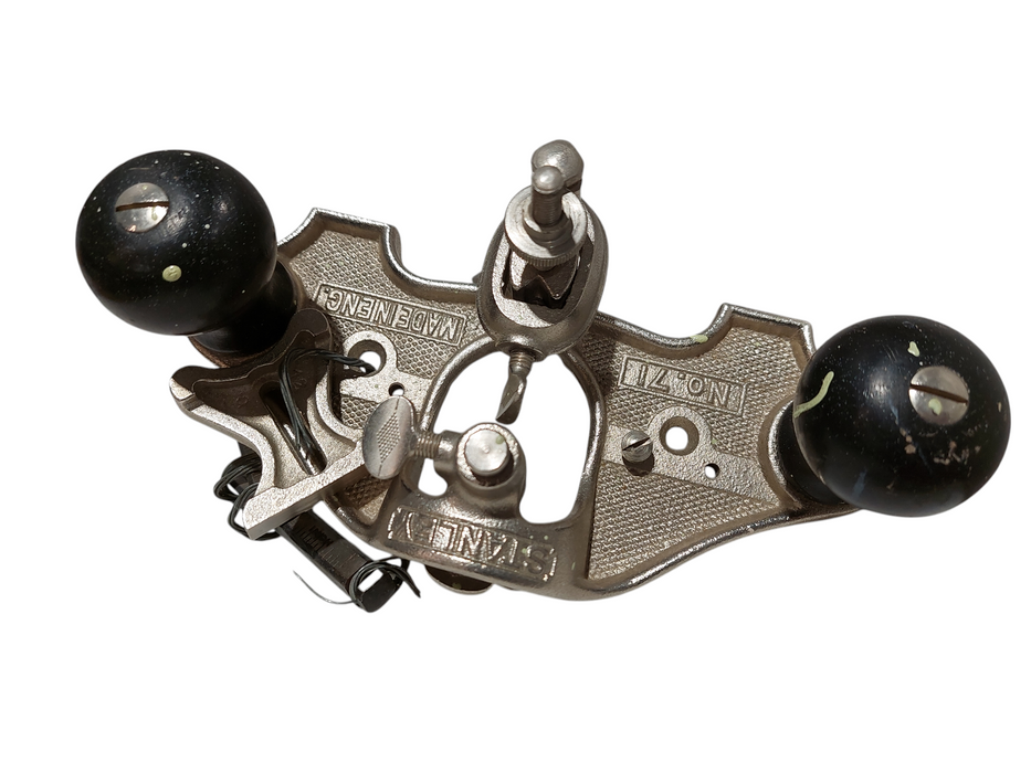 Stanley No.71 Made In England Router Plane with 1/2" & 1/4"Iron ChislePiece =
