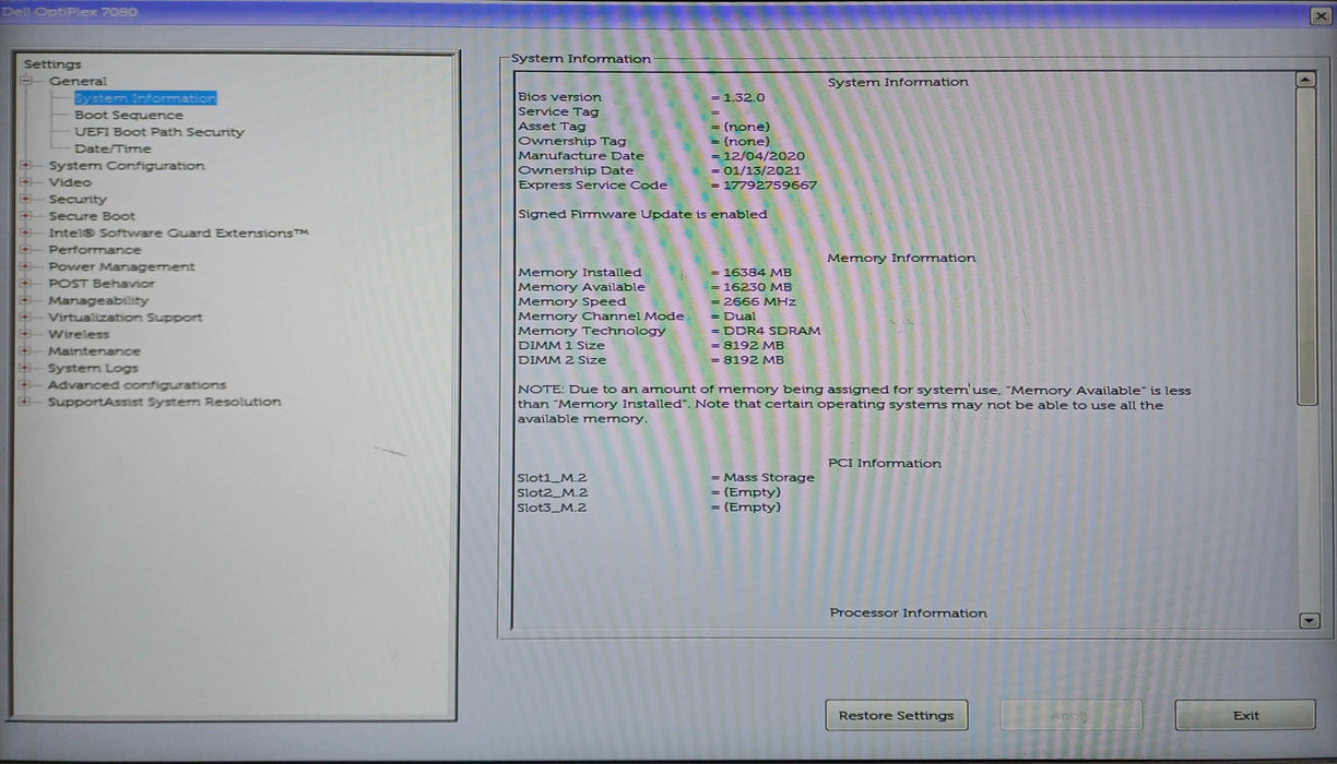 Dell OptiPlex 7080 Micro, i5-10500T 2.30GHz, 16GB DDR4, 256GB NVMe