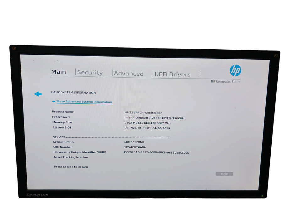 HP Z2 SFF G4 Workstation Intel Xeon E-2144G Quadro P620 No RAM No HDD  Q