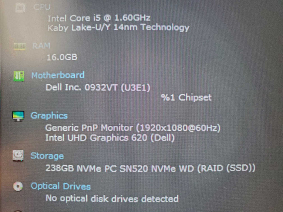 Dell Latitude 5300 13.3" FHD Intel Core i5-8365U 16GB RAM 256GB NVMe READ  Lap200