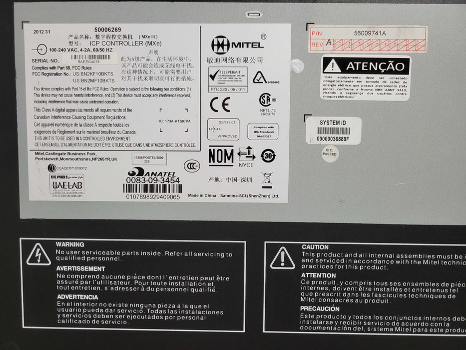 MITEL 3300 MXe III / 50006269 Business Phone ICP Controller, READ Q_