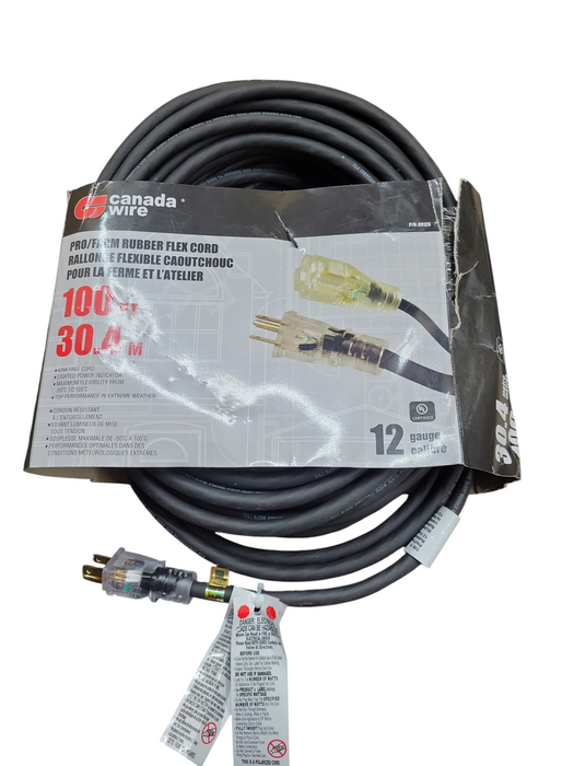 Canada Wire Pro/Farm Rubber Flex Cord 100FT 30.4M !