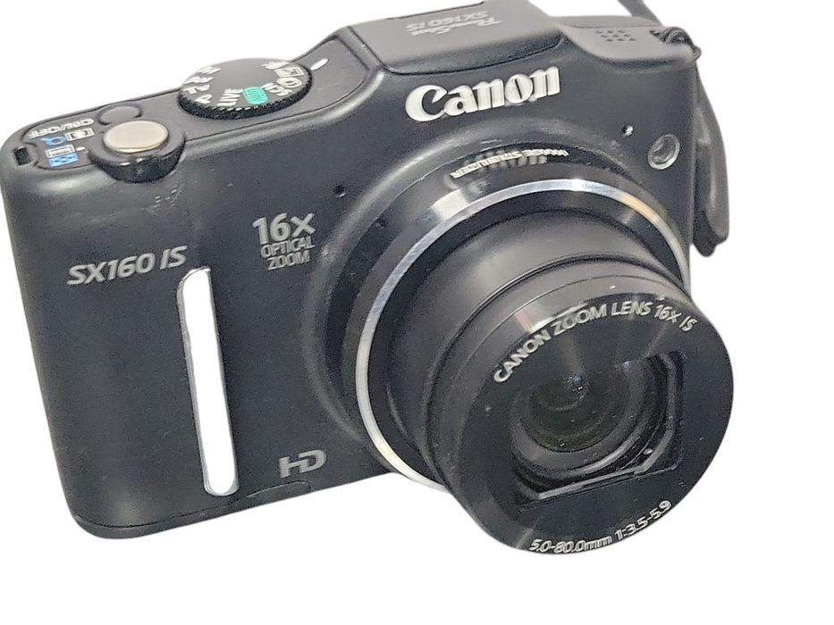 Canon PowerShot SX160 IS 16.0MP Digital Camera Black PC1816, READ _