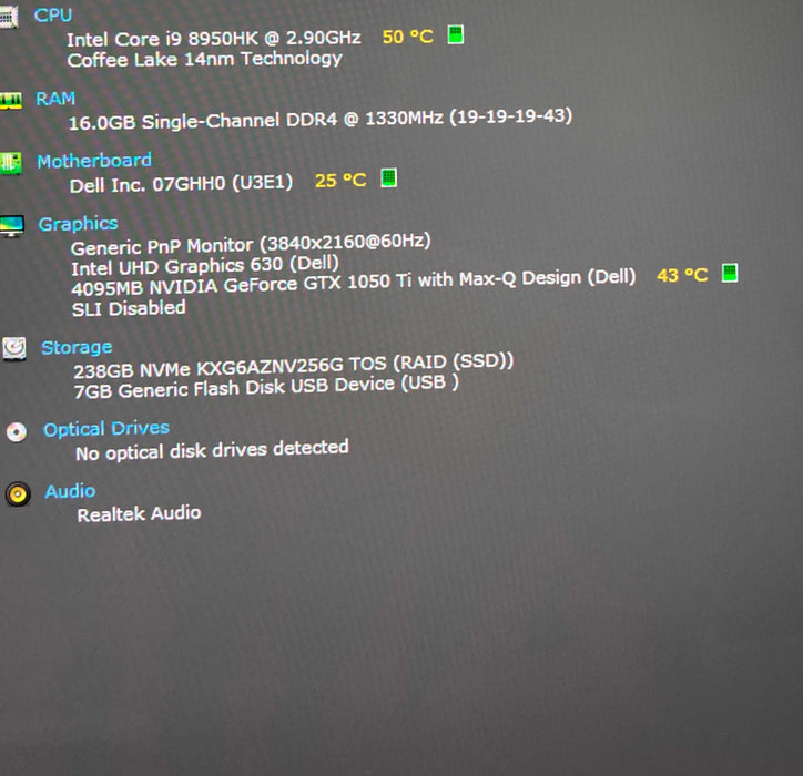 Dell XPS 15 9570 4K TOUCH i9-8950HK GTX1050 4GB GPU 16GB RAM 256GB SSD  Lap200