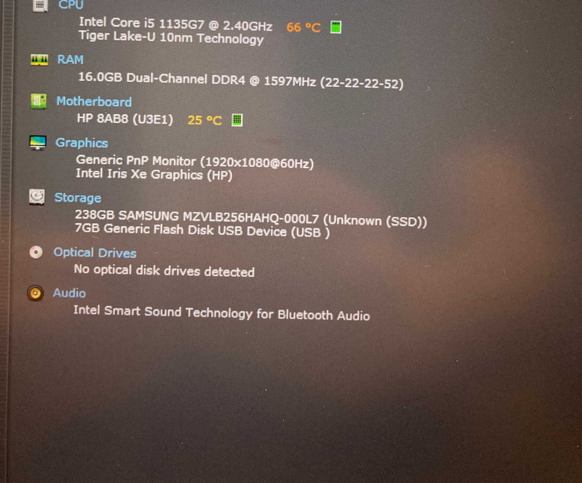 HP EliteBook 840 G8 Core i5-1135G7@2.4GHz 16GB RAM 256GB SSD READ  Lap200