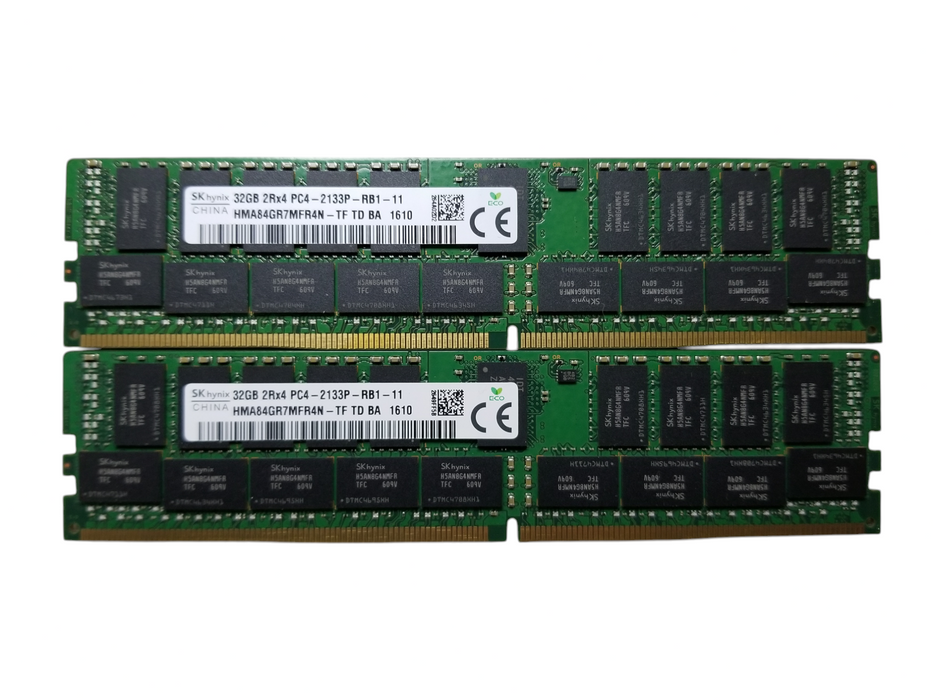 SK Hynx 64GB Bundle (2x32GB) 2Rx4 PC4-2133P-RB1-11 DDR4 Server RAM Q
