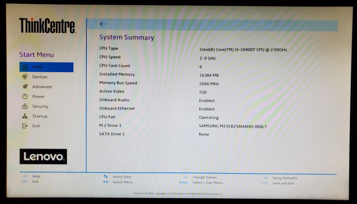 Lenovo M70q Gen 2 USFF Core i5-10400T 16GB DDR4 256GB SSD w/ AC