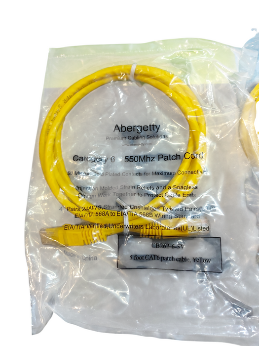 LOT 3x - 5FT Yellow CAT6 Network Ethernet Cable RJ45