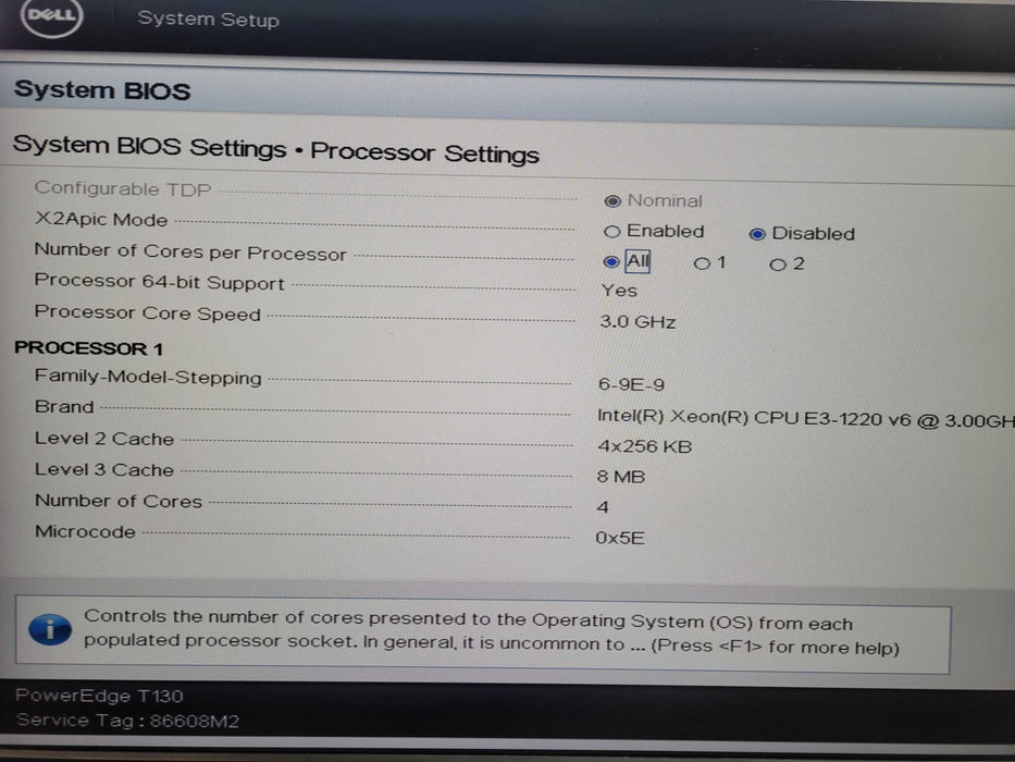 Dell PowerEdge T130, Xeon E3-1220 v6 3.00GHz, 8GB DDR4 !
