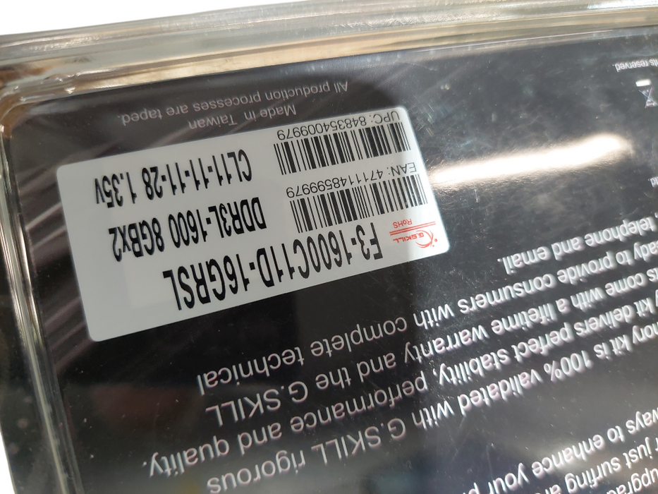 RAM G.Skill RipJaws SO-DIMM F3-1600C11D-16GRSL DDR3-1600 8GBx2 Kit =