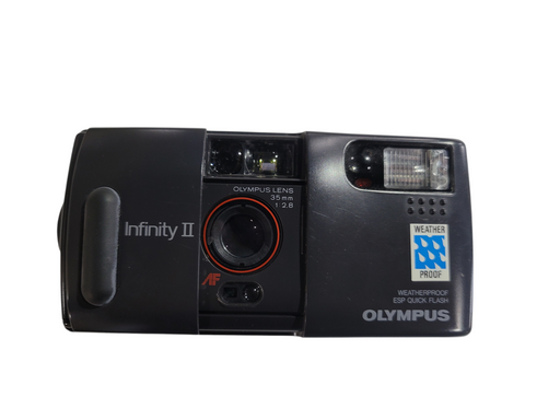 OLYMPUS INFINITY II CAMERA 35MM 1:2.8 ESP Quick Flash — retail.era OLYMPUS INFINITY II CAMERA 35MM 1:2.8 ESP Quick Flash — retail.era