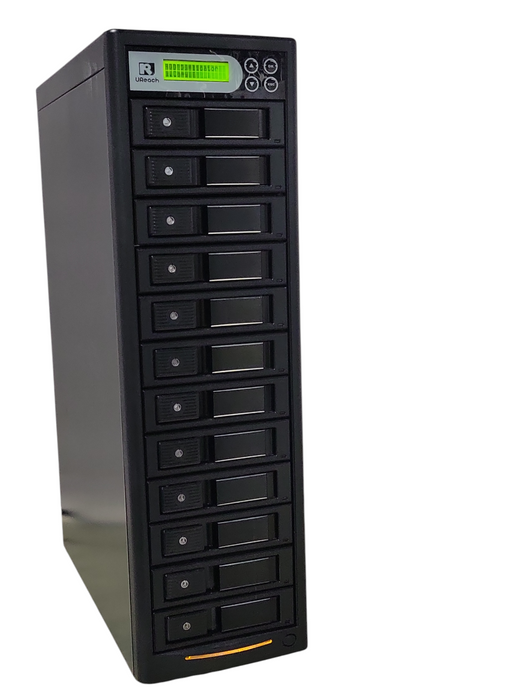 U-Reach 12-Bay SATA hard disk duplicator / eraser tower, REAd _