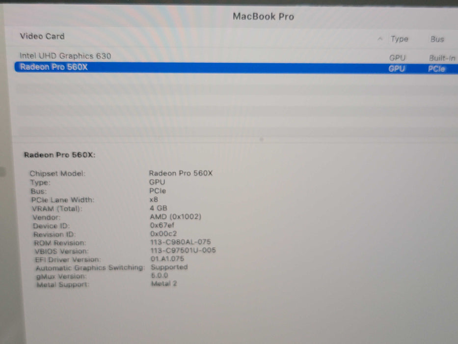 Apple Macbook Pro 2019 16" 8-Core i9-9980HK @ 2.4GHz 32GB DDR4 1TB SSD GPU (