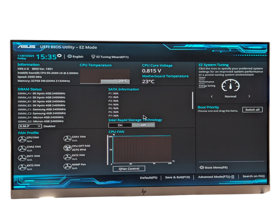 ASUS X99-A II Intel Xeon E5-2680 v3 32GB RAM combo  -