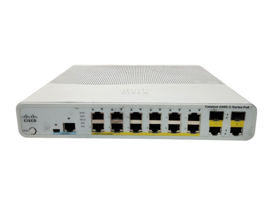 Cisco Catalyst 2960-C WS-C2960C-12PC-L V01 Silent 12 port PoE Switch