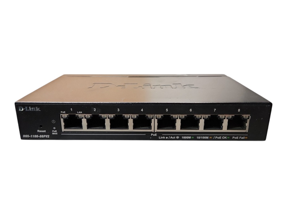 D-Link 8-Port Gigabit Smart Managed PoE and Switch, DGS-1100-08PV2