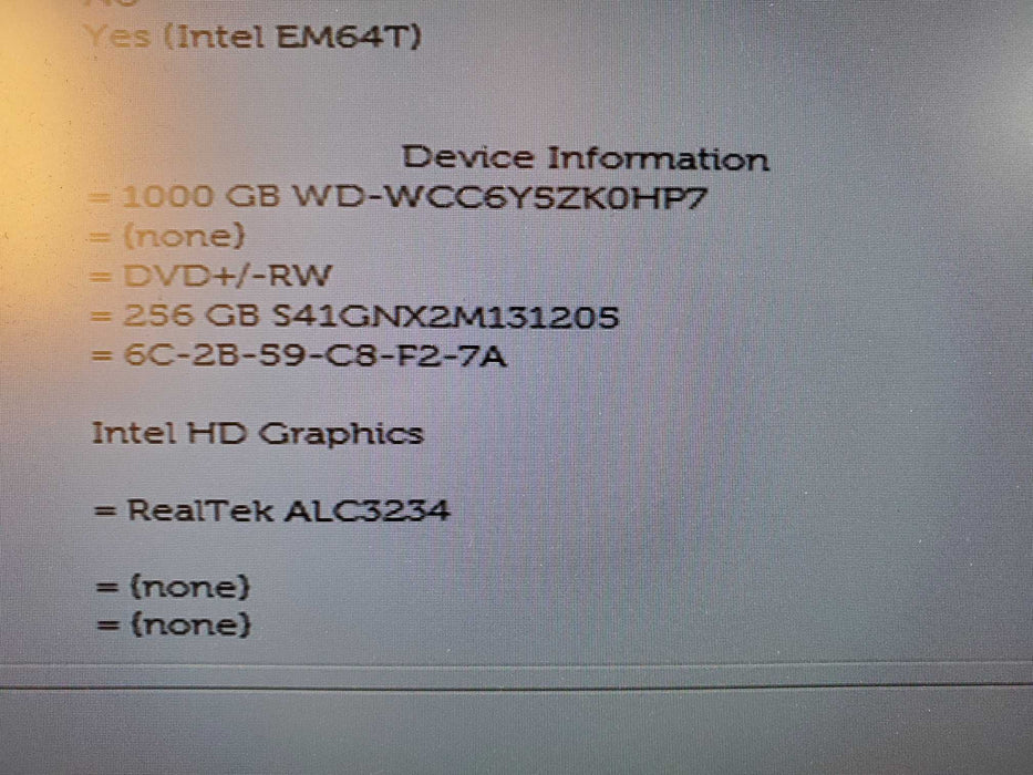 Dell Optiplex 3060 Intel i5-8500@3.0GHz 16GB RAM 256GB NVME, 1TB HDD, DVDRW Q