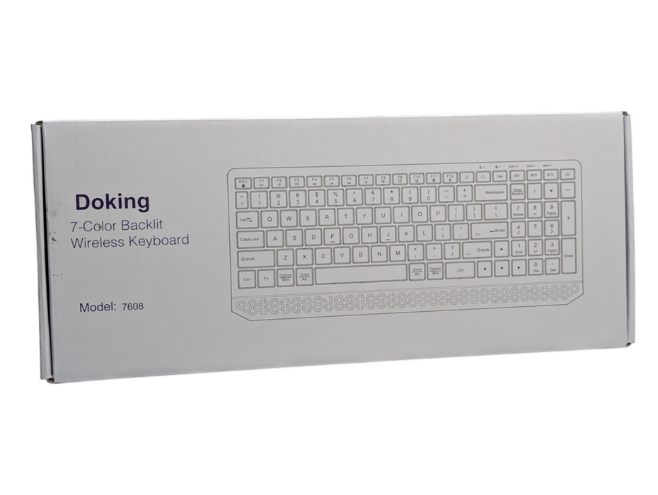 Docking 7-Color Backlit Wireless Bluetooth 5.1 Keyboard Pink Model 7608 Q-