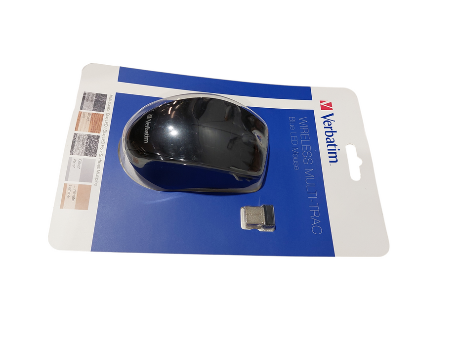 Verbatim Multi-Trac Wireless Blue LED Mouse Black ( New )  Q=