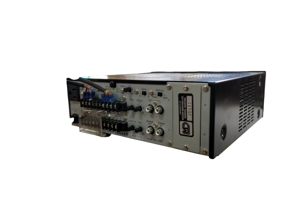 TOA BG-1060 Integrated 60W Amplifier Commercial Audio System w/ 2 x XLR