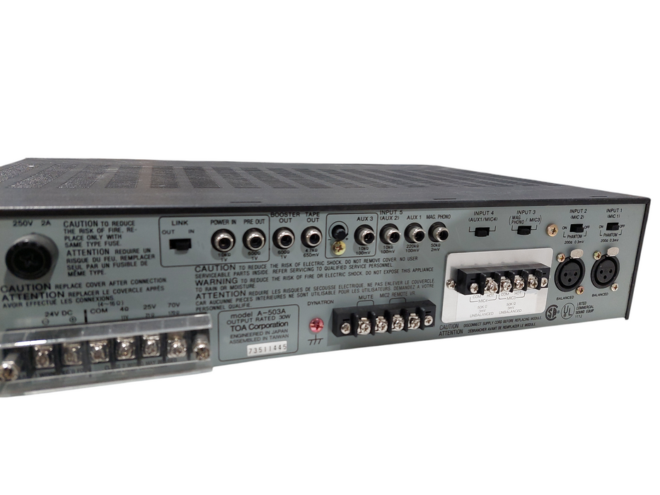 TOA 500 Series Amplifier Model: A-503A  =
